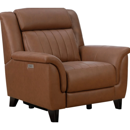 Kimball Power Recliner w/ Power Head Rest in Homerun Cinnamon Brown Leather